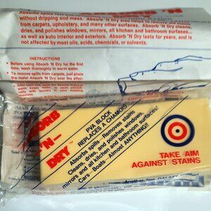 Vintage Absorb N Dry PVA Sponge Block Kanebo Japan w Instructions As Seen TV